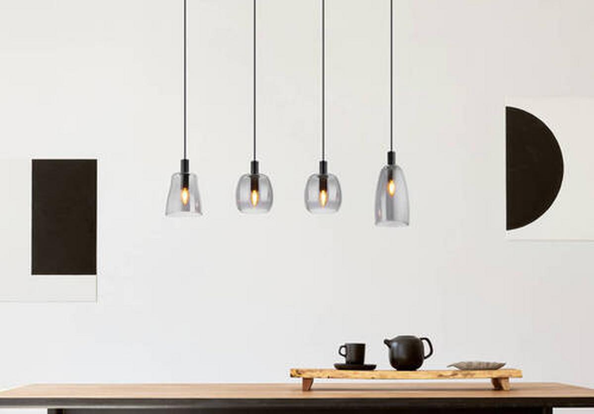 Svjetiljka Viseća 15789-4hb - crna, Design, staklo/metal (107/16/120cm) - Globo