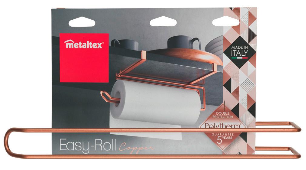 Papírtörlőtartó Easyroll Copper - rézvörös, fém (35/18/10cm) - Metaltex