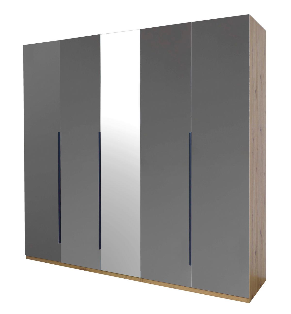 Ormar Sa Klasičnim Vratima Sposami - siva visoki sjaj/antracit, Moderno, metal/pločasti materijal (229,8/222,6/63,3cm) - Premium Living