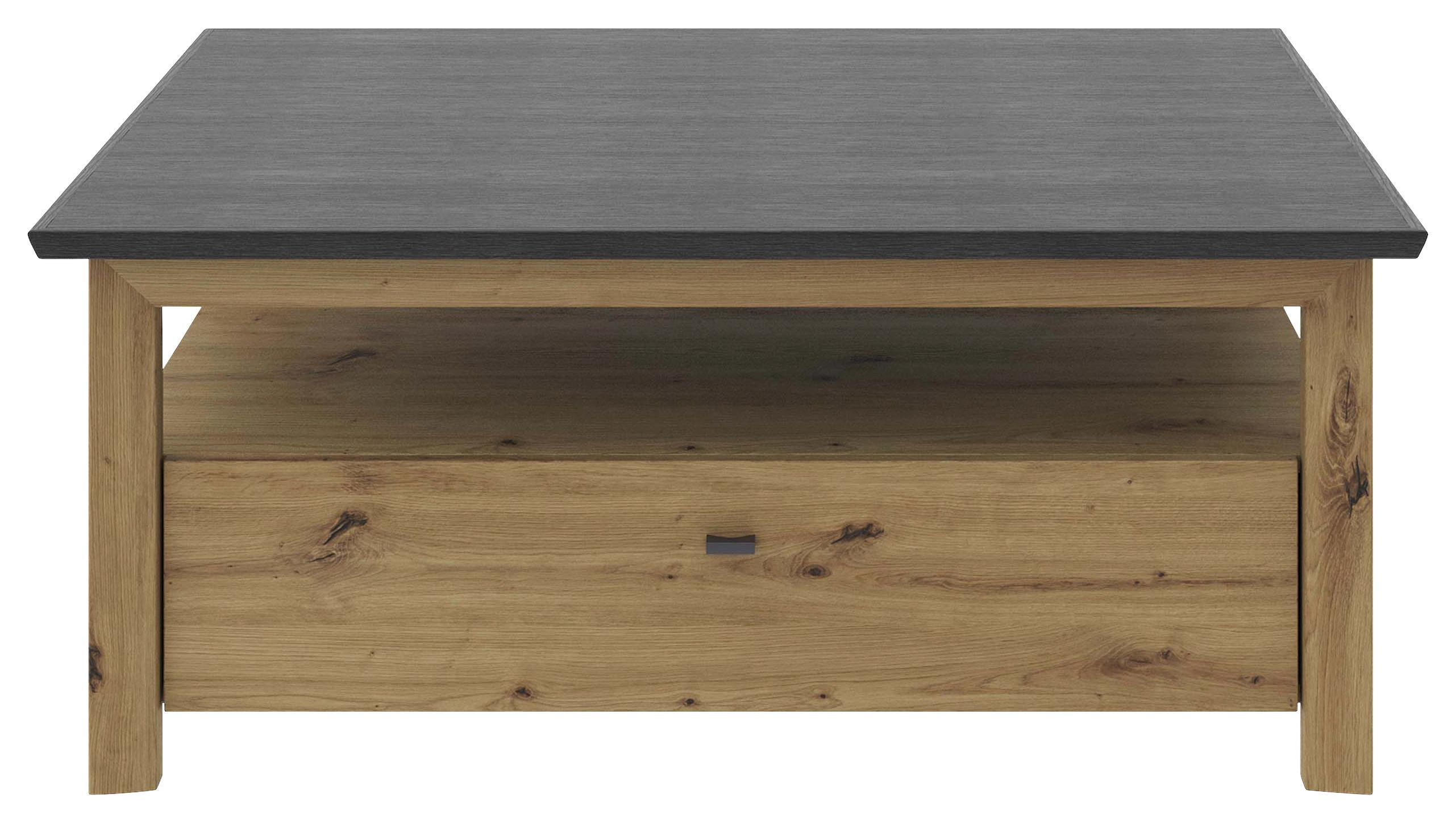 STOLIK KAWOWY BENTON -HOM IN- - czarny/ciemnoszary, Basics, materiał drewnopochodny/metal (110/80/45cm) - Hom`in
