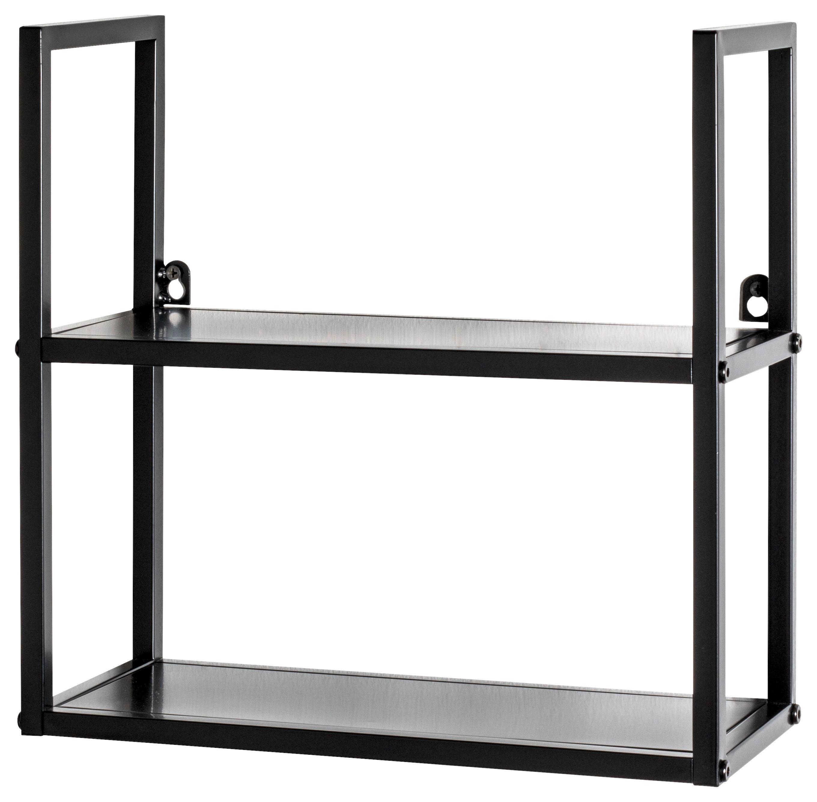 REGAŁ ŚCIENNY SHEFFIELD - czarny, Design, metal (36/36/15cm)