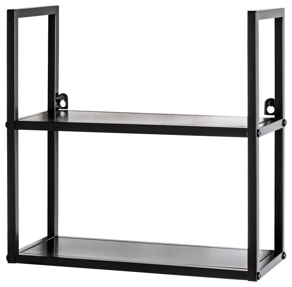 REGAŁ ŚCIENNY SHEFFIELD - czarny, Design, metal (36/36/15cm)