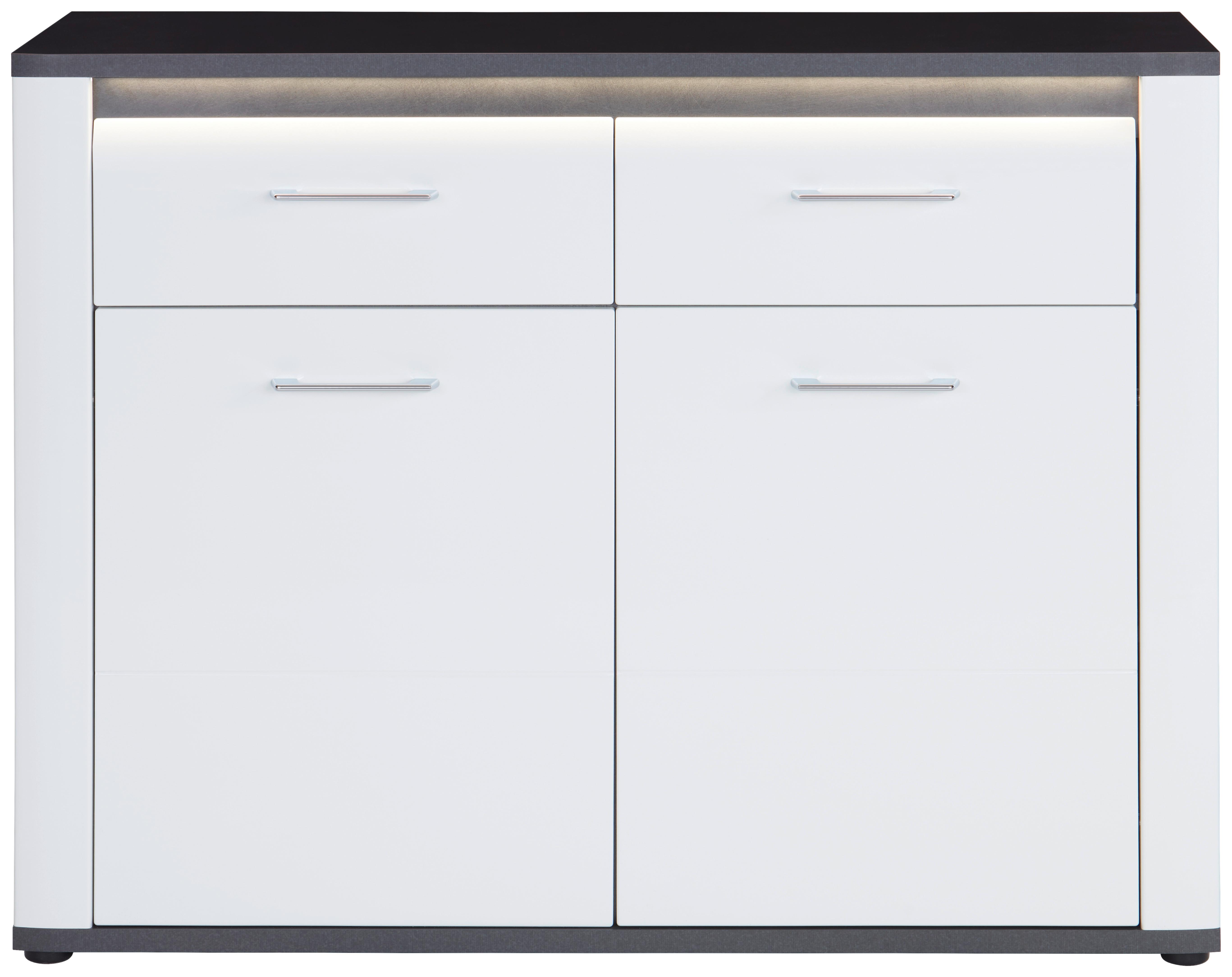 Komoda Alassio Alsk12 - barve kroma/črna, Moderno, umetna masa/leseni material (109/86,2cm) - Mömax