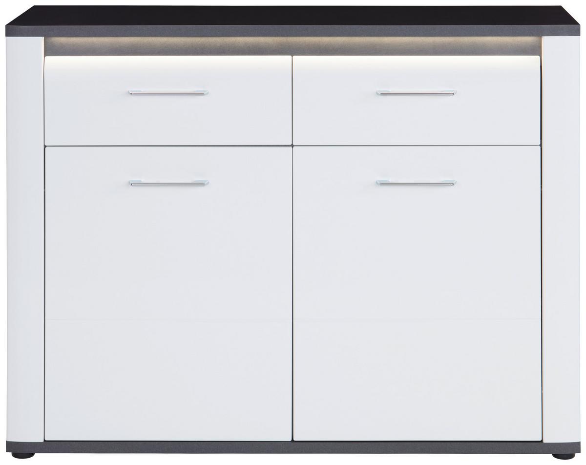 Komoda Alassio Alsk12 - barve kroma/črna, Moderno, umetna masa/leseni material (109/86,2cm) - Mömax