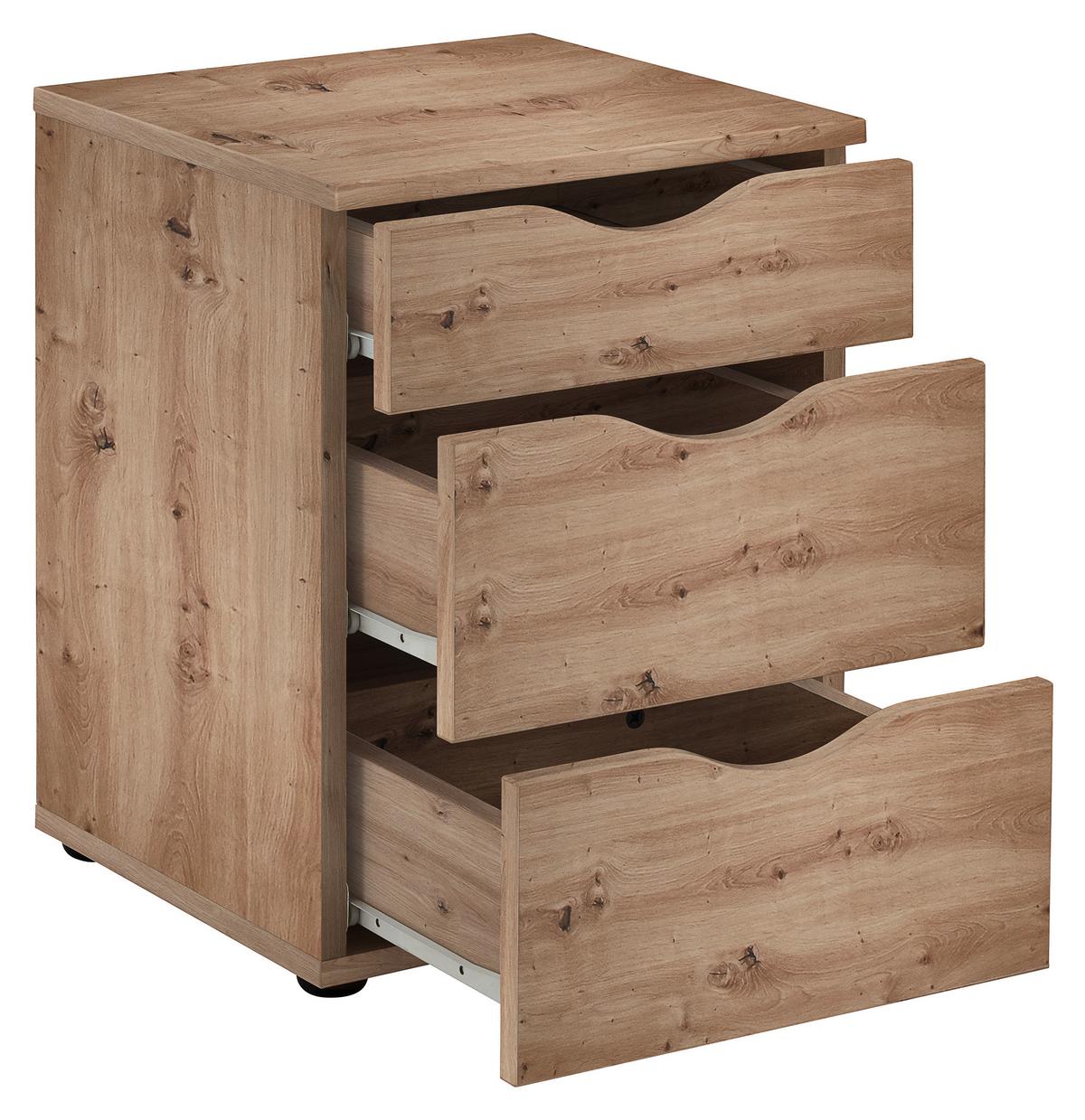SZAFKA NOCNA MAXI - czarny/dąb artisan, Konventionell, materiał drewnopochodny/tworzywo sztuczne (40/55/39cm) - Boxxx