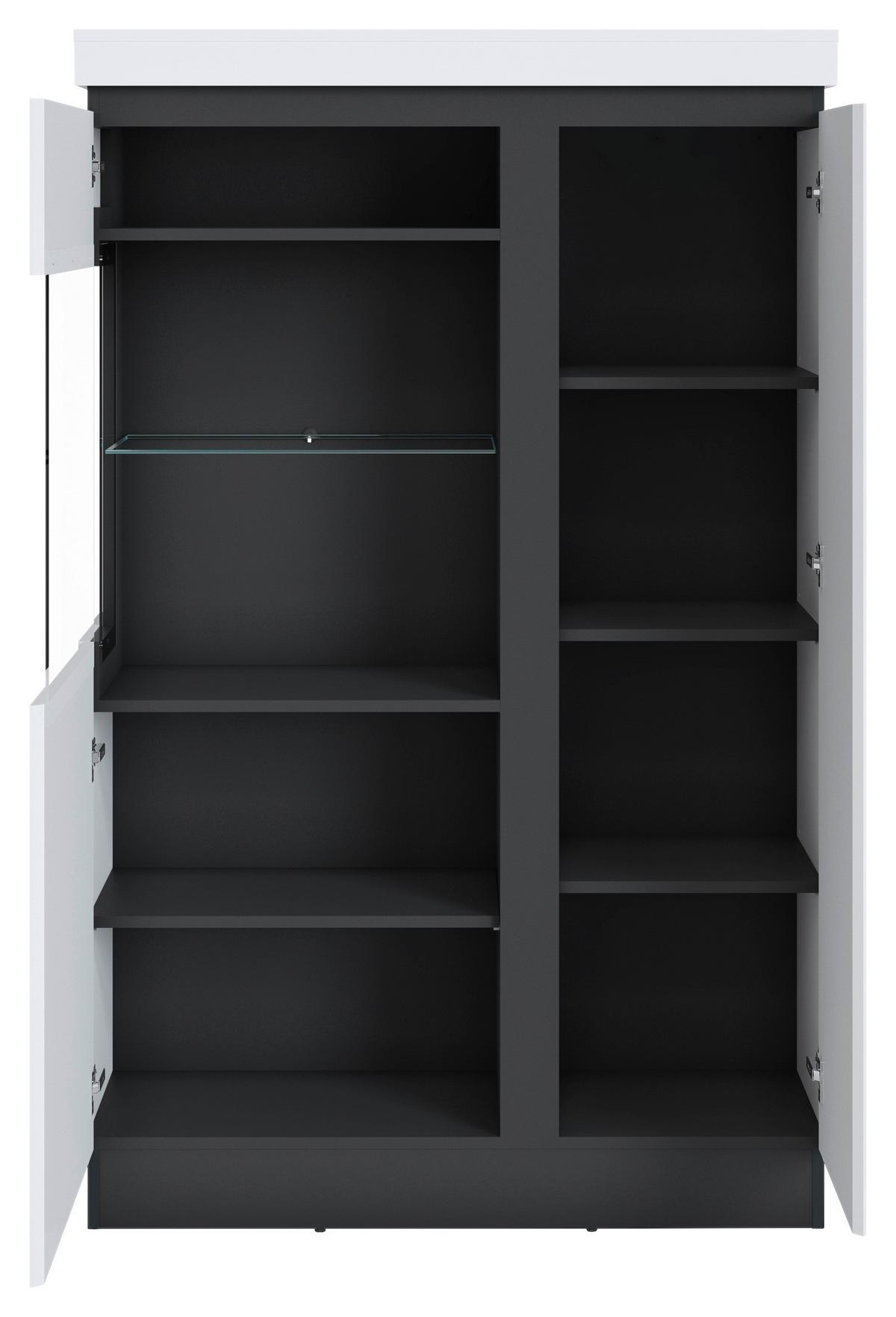 Vitrina Campania - bijela/antracit, Trend, staklo/drvni materijal (103,6/163,5/40cm) - Modern Living