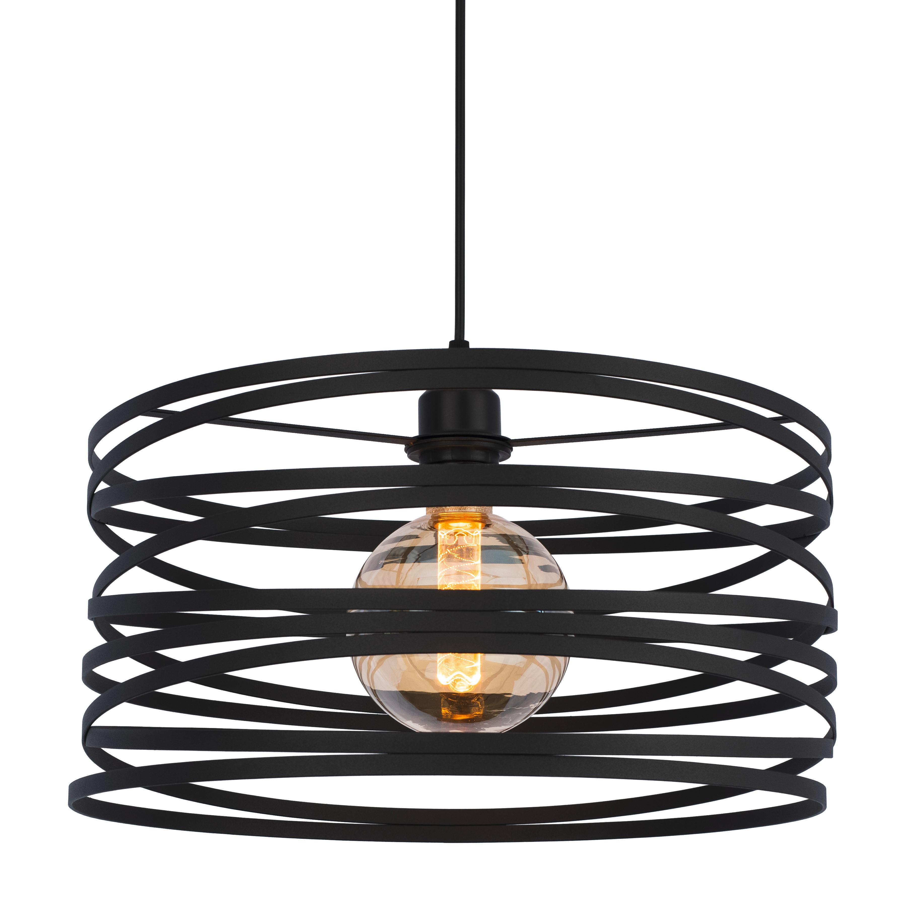 Viseča Svetilka Esila, Industrijski Slog, 40 W - črna, Moderno, kovina/umetna masa (40/120cm) - Modern Living