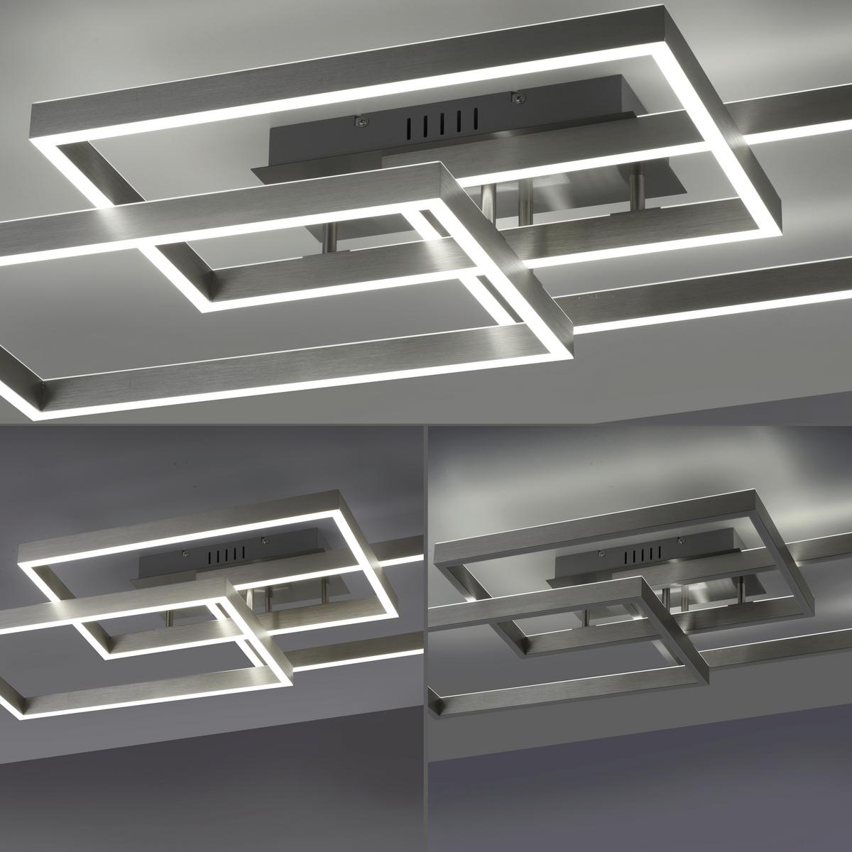 LAMPA SUFITOWA LED 6232-55 PAAN - kolor stalowy, Design, tworzywo sztuczne/metal (82/50/14cm) - Paul Neuhaus