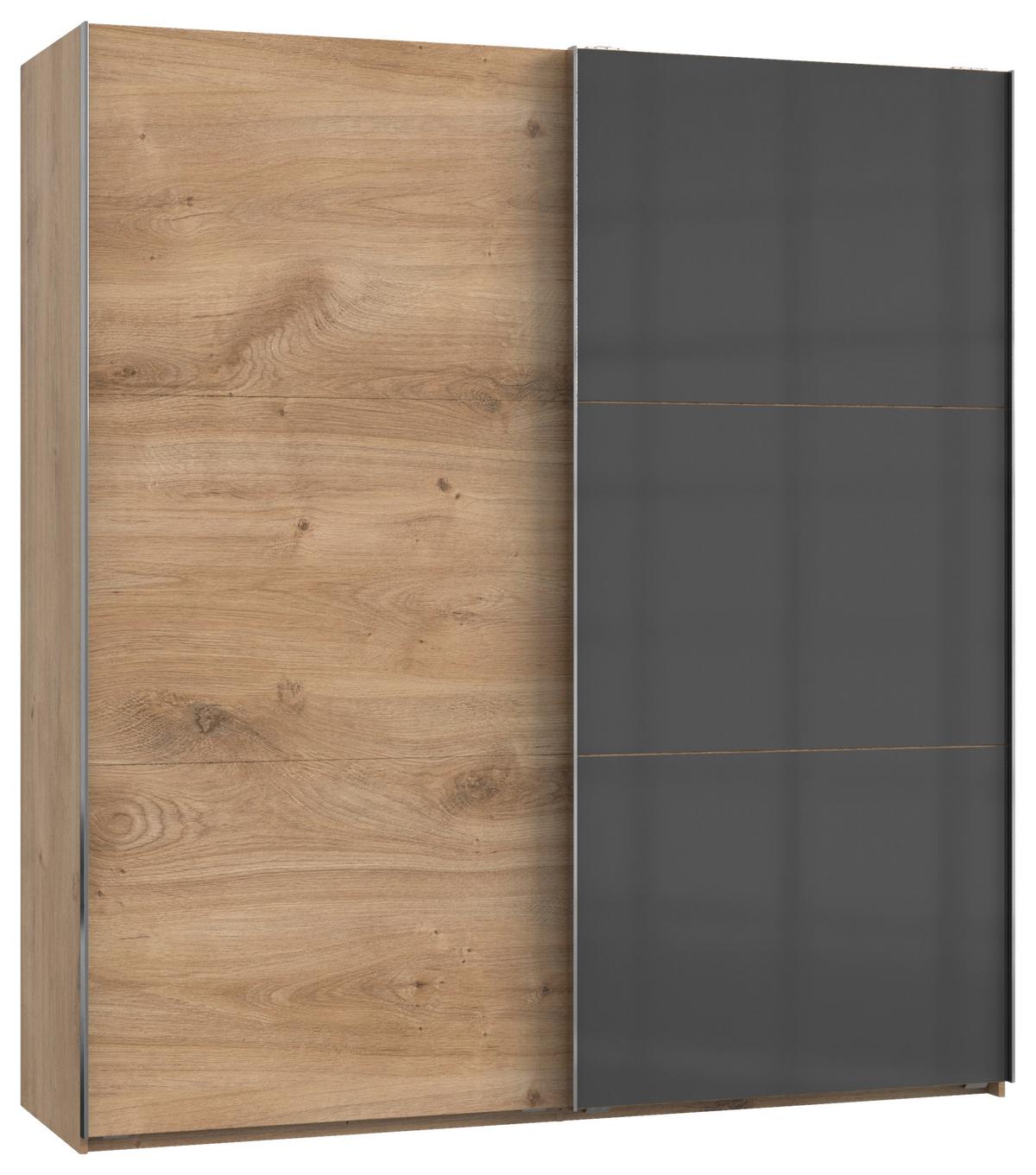 Ormar S Kliznim Vratima Level 36c - siva/boje hrasta, Moderno, drvni materijal (200/216/65cm) - Modern Living