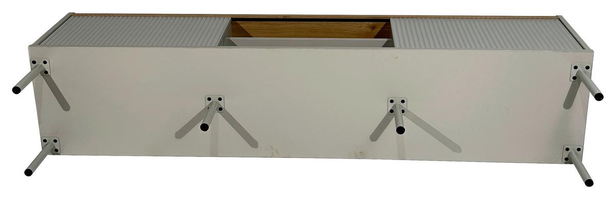 KOMODA NISKA SNOW - kolor dębowy/jasnoszary, Design, materiał drewnopochodny/metal (180/54/40cm) - Milino
