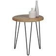 Beistelltisch Schwarz/Naturfarben - Multicolor/Schwarz, Trend, Holz/Metall (40/45cm) - Modern Living