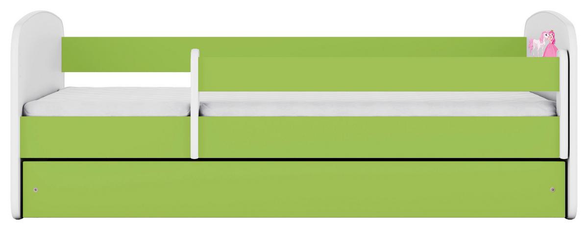 Otroška Postelja Babydreams, Bela, Zelena, 80x160cm - zelena/bela, Moderno, tekstil/leseni material (80/160cm) - MID.YOU