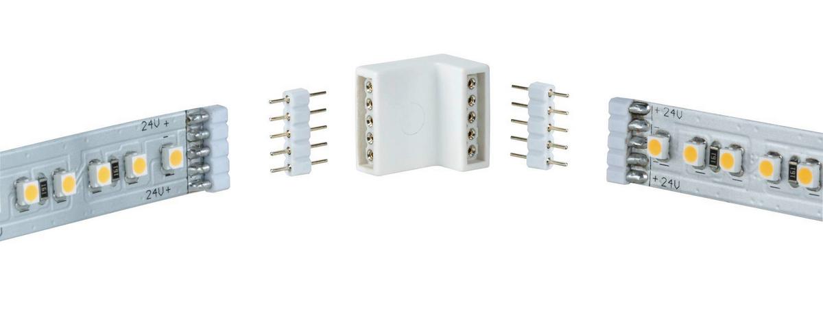 LED-Strip Connector in Weiß max. 144 Watt - Weiß, Basics, Kunststoff (1,7/1,2cm) - Paulmann