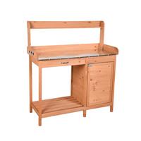 PFLANZTISCH GEWÄCHSHAUS AUS HOLZ - Silberfarben/Braun, MODERN, Holz/Metall (45,5/125/112,3cm) - Gardenson