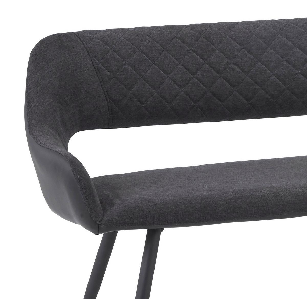 Jedilniška Klop Porto, Antracit, 140 Cm - črna/antracit, Moderno, kovina/tekstil (140l) - MID.YOU