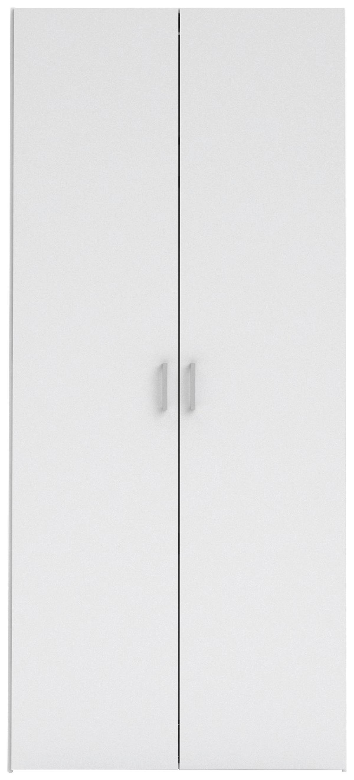 Omara Za Oblačila Space, Bela - srebrne barve/bela, Basics, kovina/leseni material (77,6/175,4/49,5cm) - MID.YOU