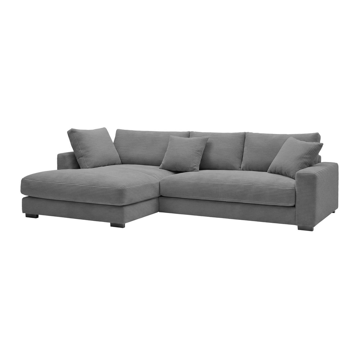 Ecksofa Pedro Grau - Schwarz/Grau, MODERN, Kunststoff/Textil (190/300cm) - Mömax