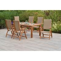 Vrtni Set Capri, 7-Delno, Masivno - naravne barve, Moderno, umetna masa/les - Gardenson