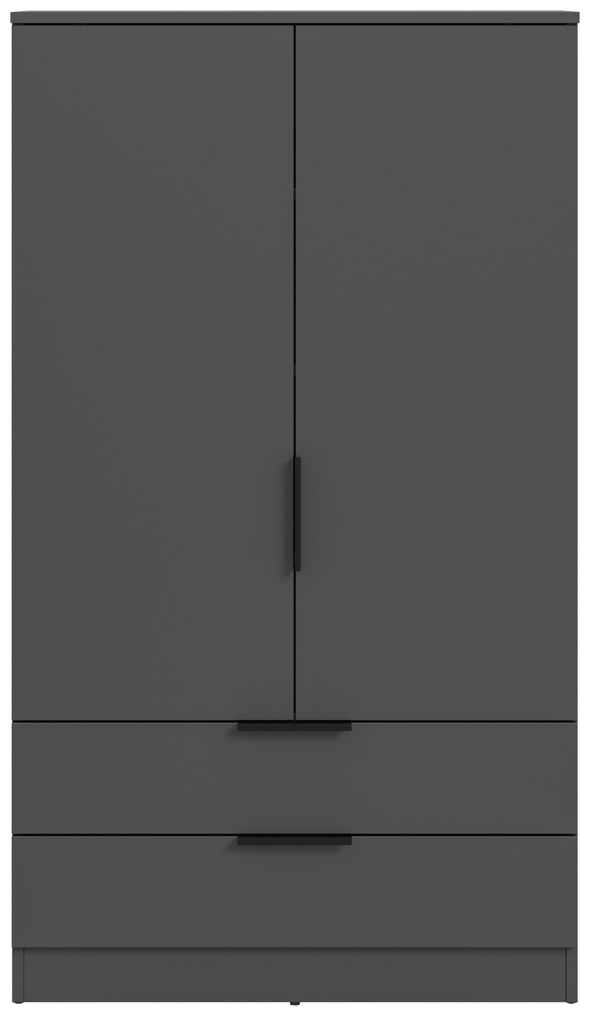 Drehtürenschrank KOPENHAGEN Anthrazit - Anthrazit/Schwarz, MODERN, Holzwerkstoff/Kunststoff (80/140/37cm) - Livetastic