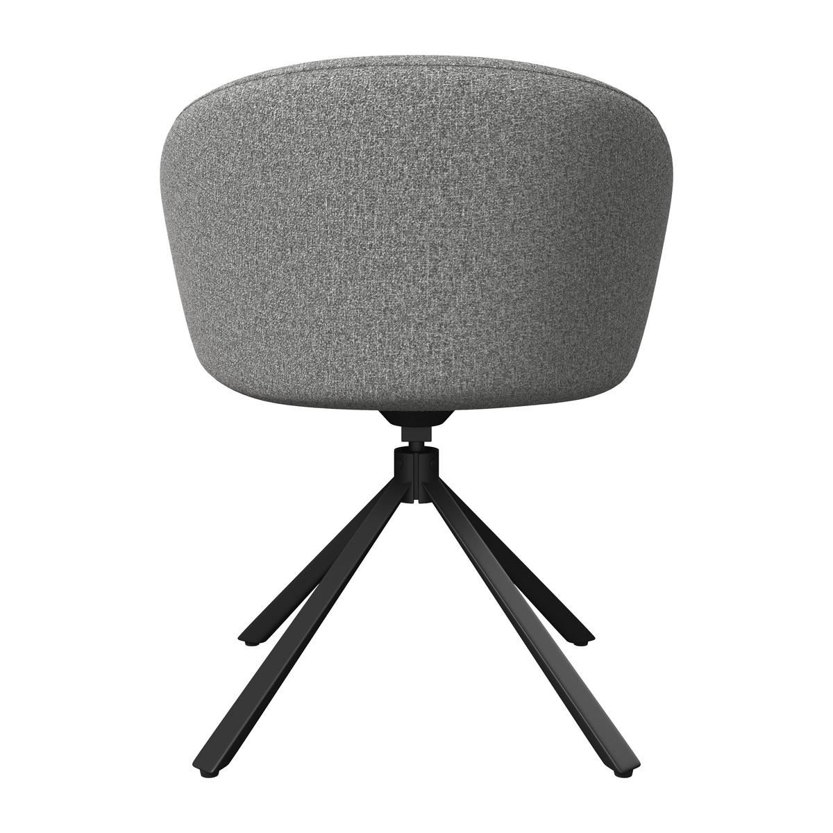 Armlehnstuhl Amina Grau Webstoff Drehbar Gepolstert - Schwarz/Grau, MODERN, Textil/Metall (64/81/63cm) - Bessagi Home