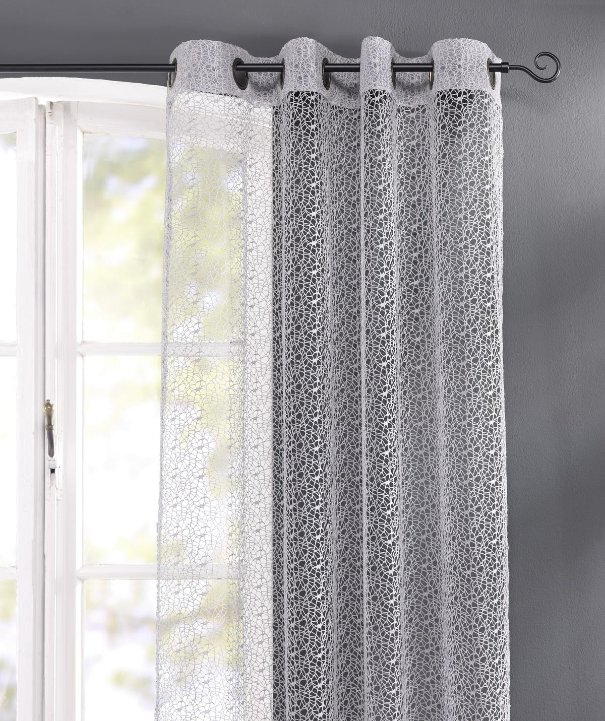 Zavesa Z Obročki Astrid - srebrne barve, Moderno (140/245cm) - Modern Living