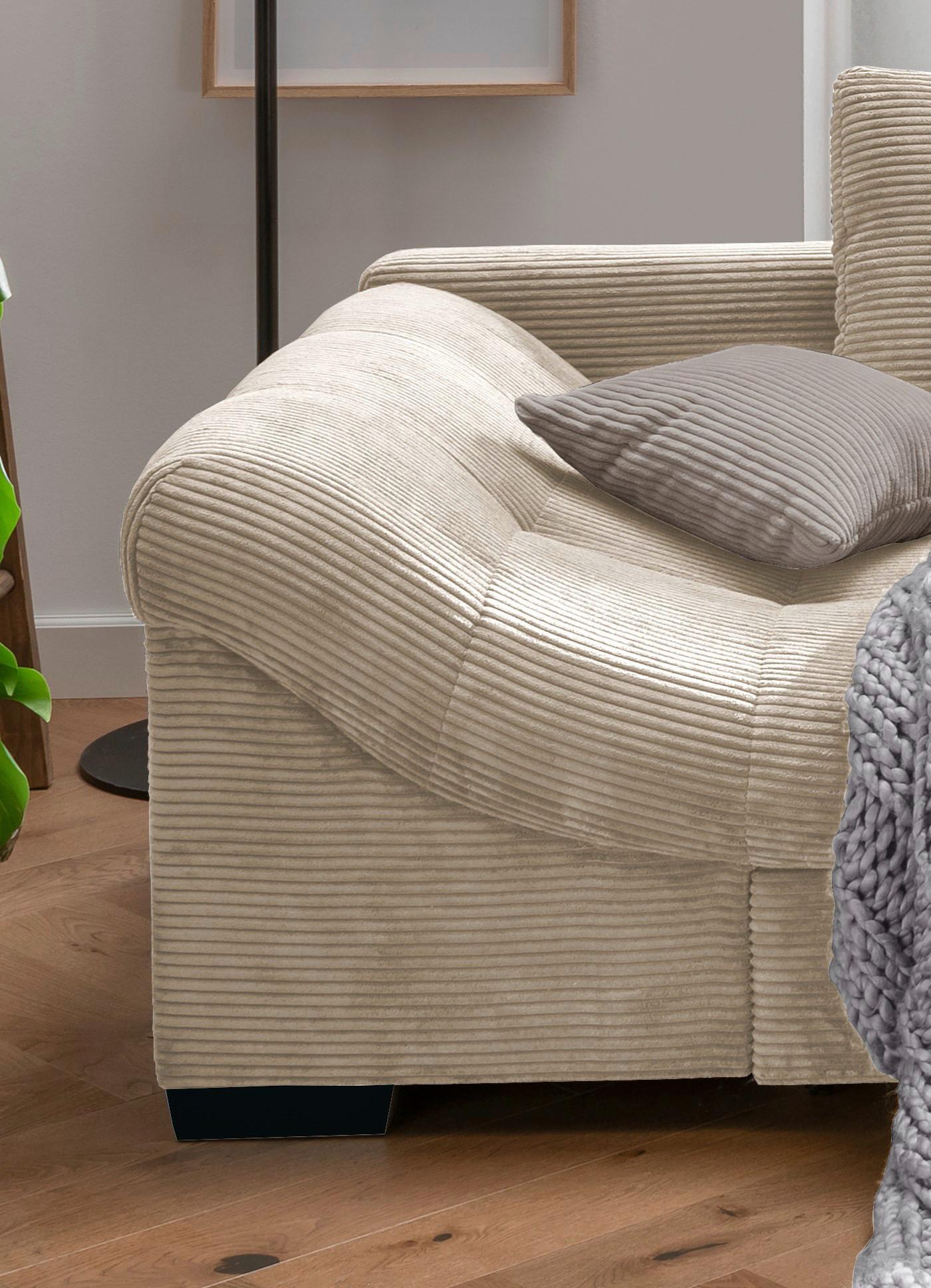 CANAPÉ D'ANGLE ALVITO - gris/Beige, Design, textile/bois (298/202cm) - P & B