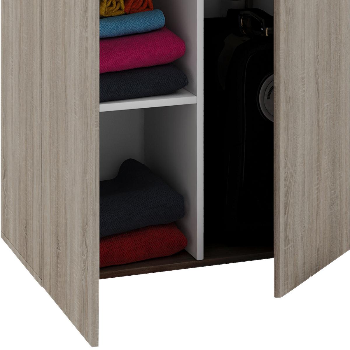 Mehrzweckschrank Vandol ca. 70x178x40 cm Eichefarben - Eichefarben/Silberfarben, Basics, Holzwerkstoff/Kunststoff (70/178/40cm) - MID.YOU