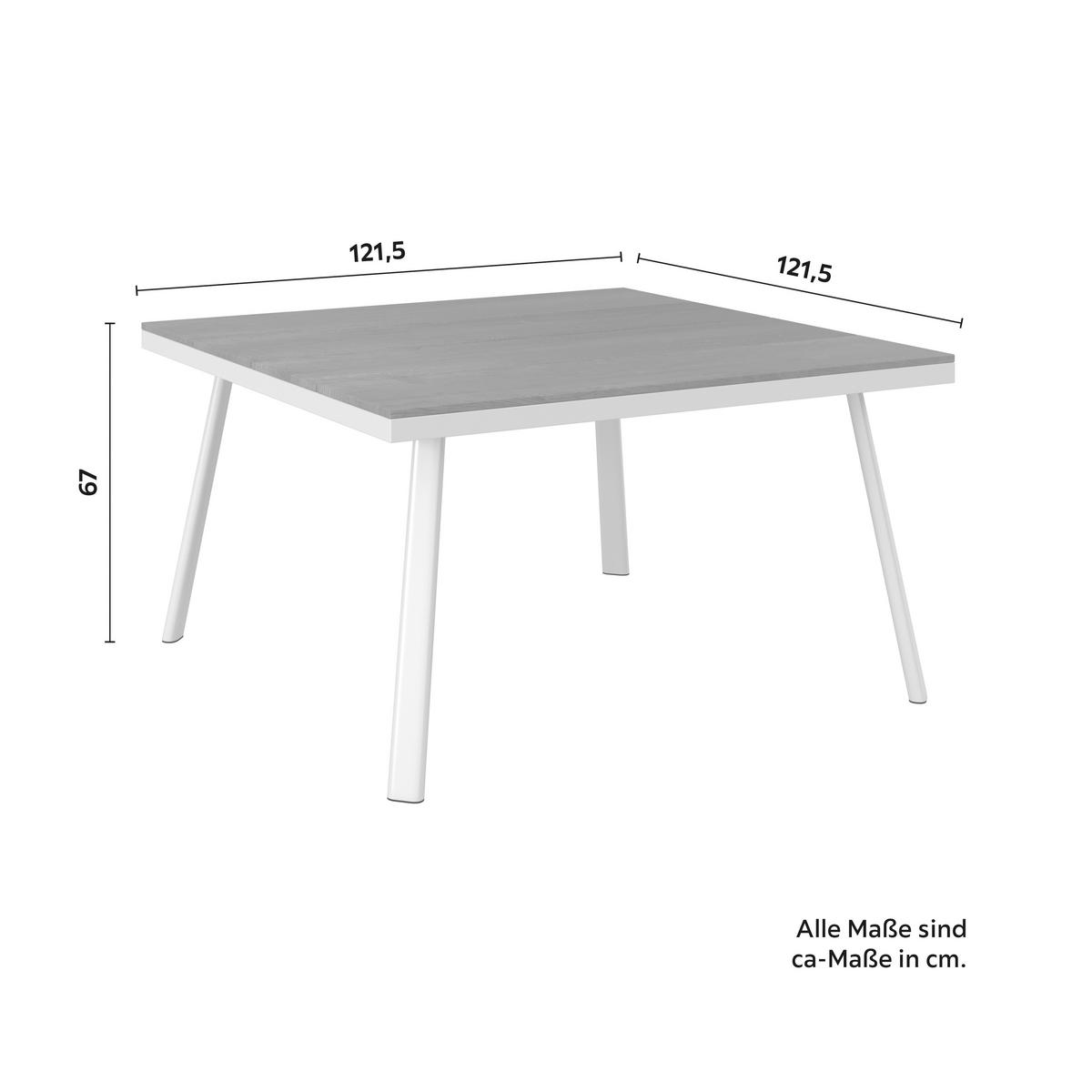 DINING-LOUNGESET ELISA - Weiss/Dunkelgrau, Modern, Kunststoff/Textil (238/74/75cm) - Bessagi Garden