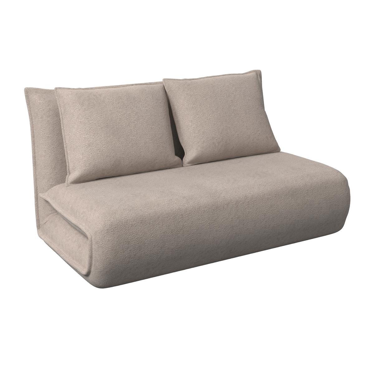 Schlafsofa Macy Bouclé Beige - Beige, MODERN, Textil/Metall (140/35/63cm) - Bessagi Home