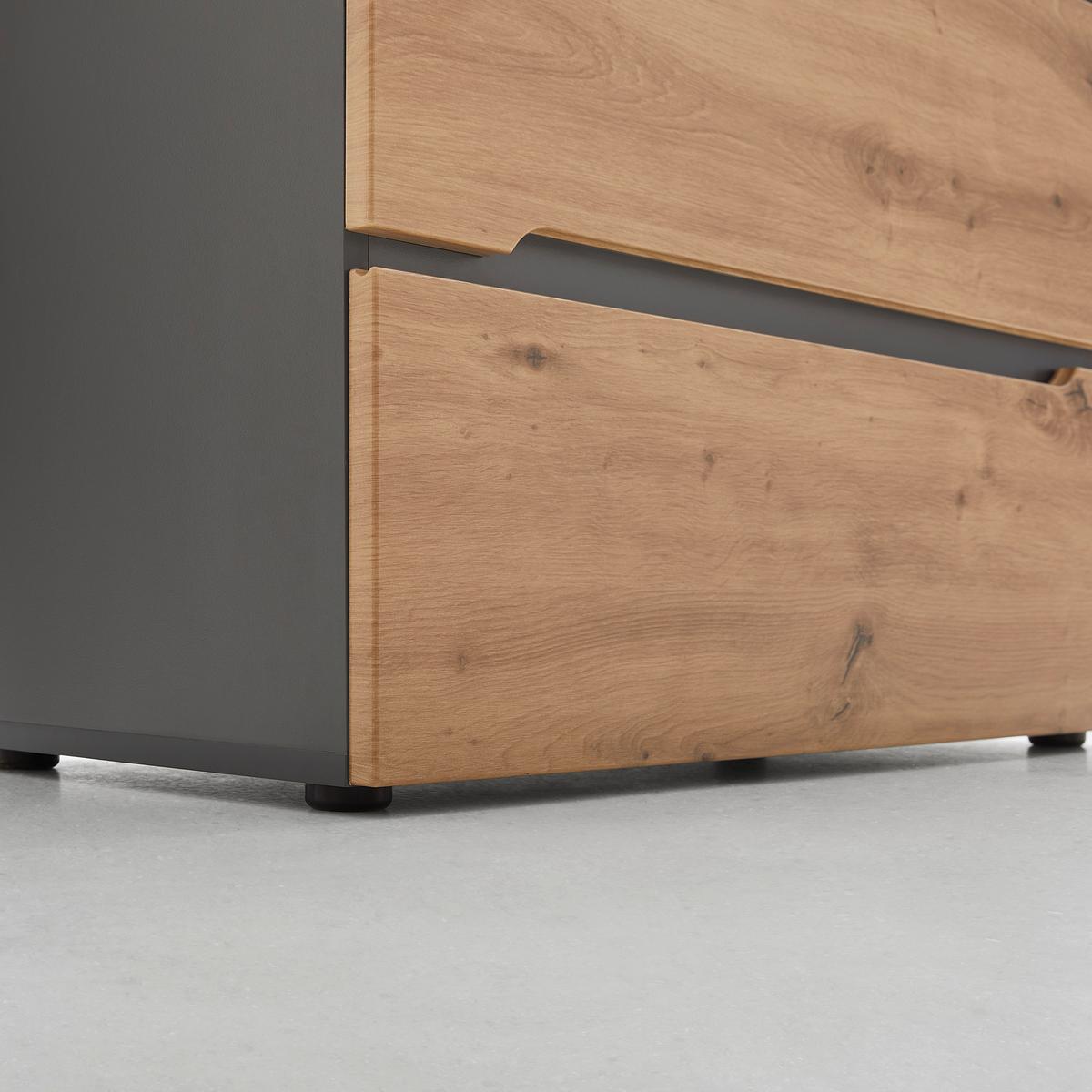 Waschbeckenunterschrank Memphis Artisan Eiche/Grau - Schwarz/Eiche Artisan, Modern, Holzwerkstoff/Kunststoff (80/55/38cm) - Mömax