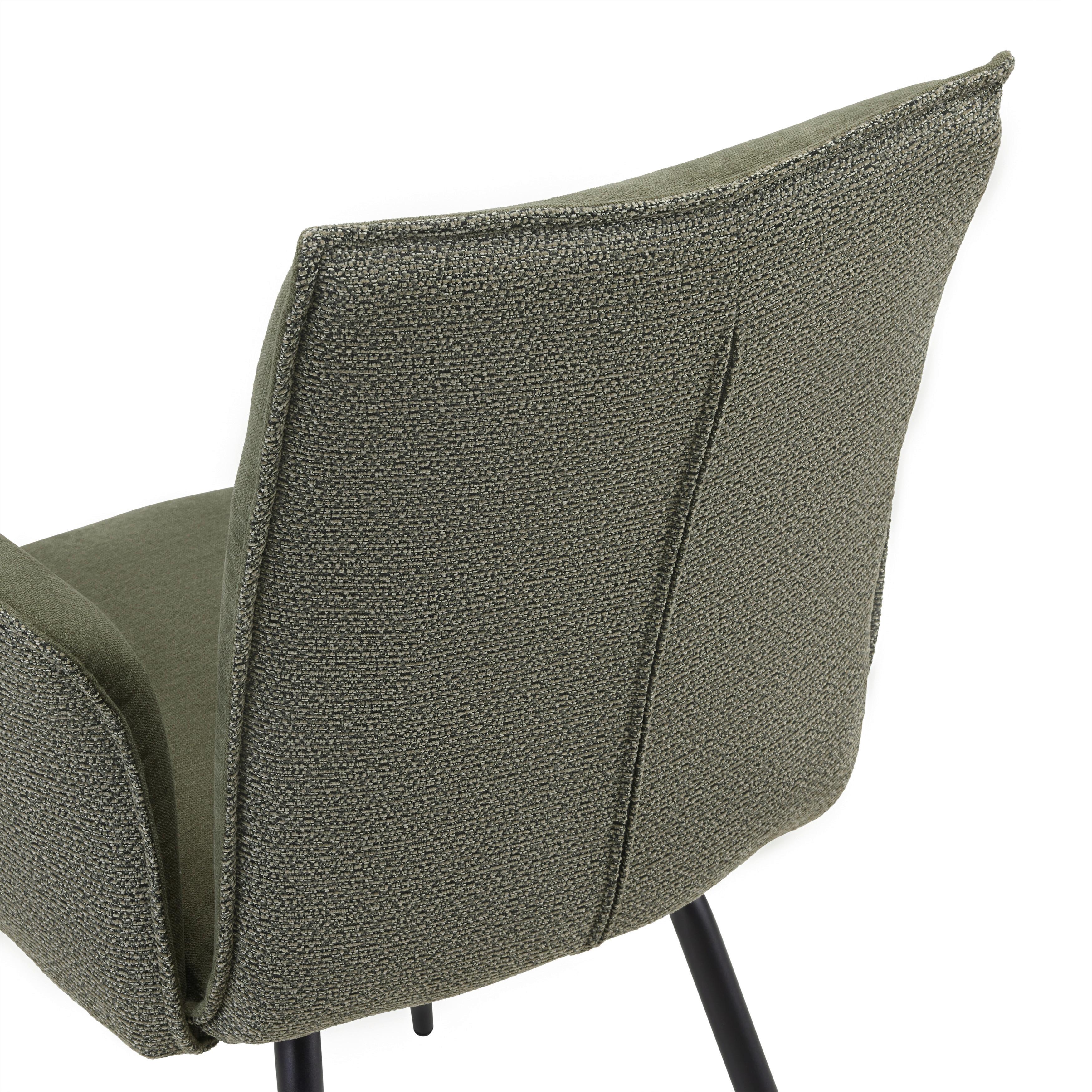 STOL MED ARMSTÖD NOVA - grön/svart, Modern, metall/textil (63/88/63cm) - Mömax