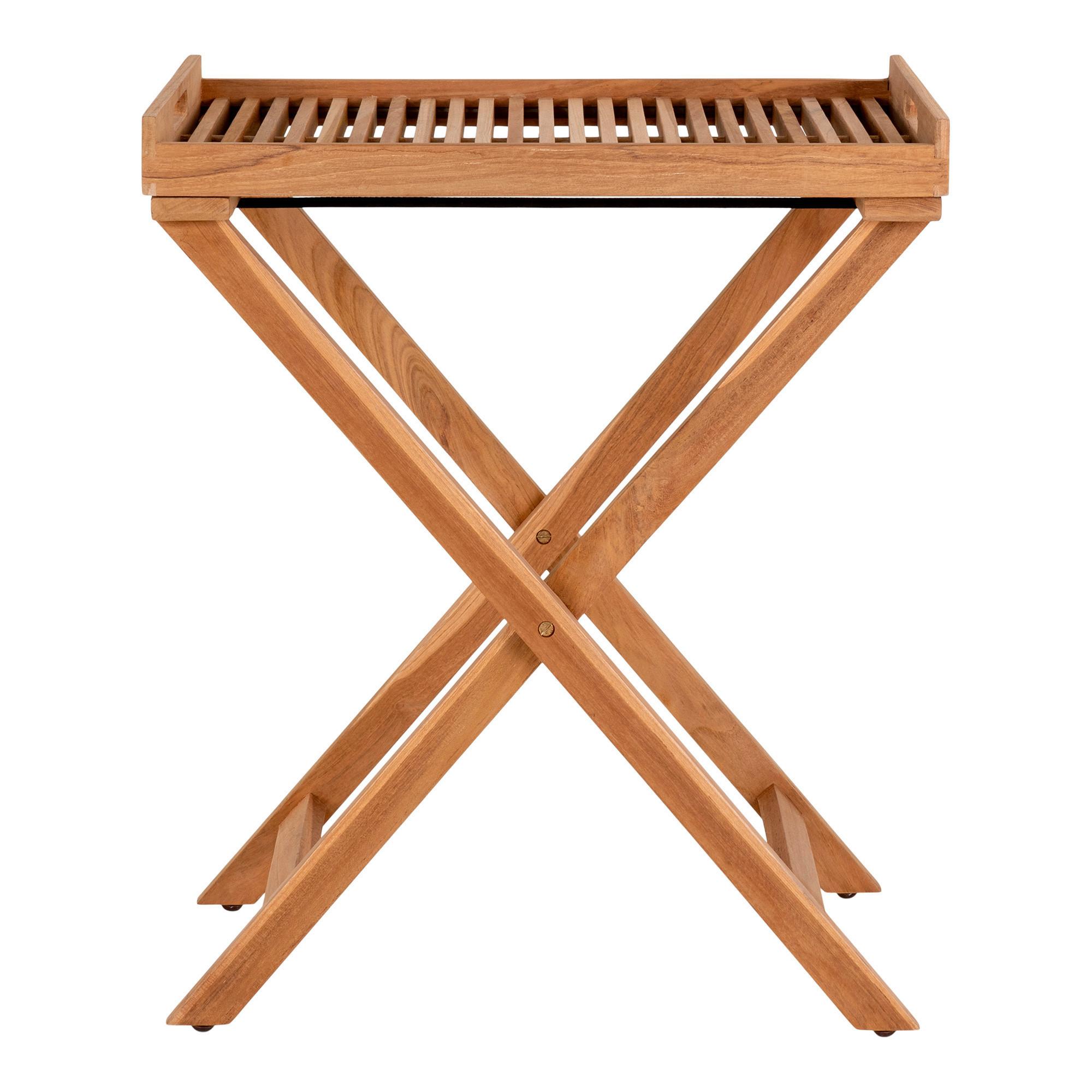 Klapptisch Ronda Teak - Braun, MODERN, Holz (40/60/70cm) - Gardenson