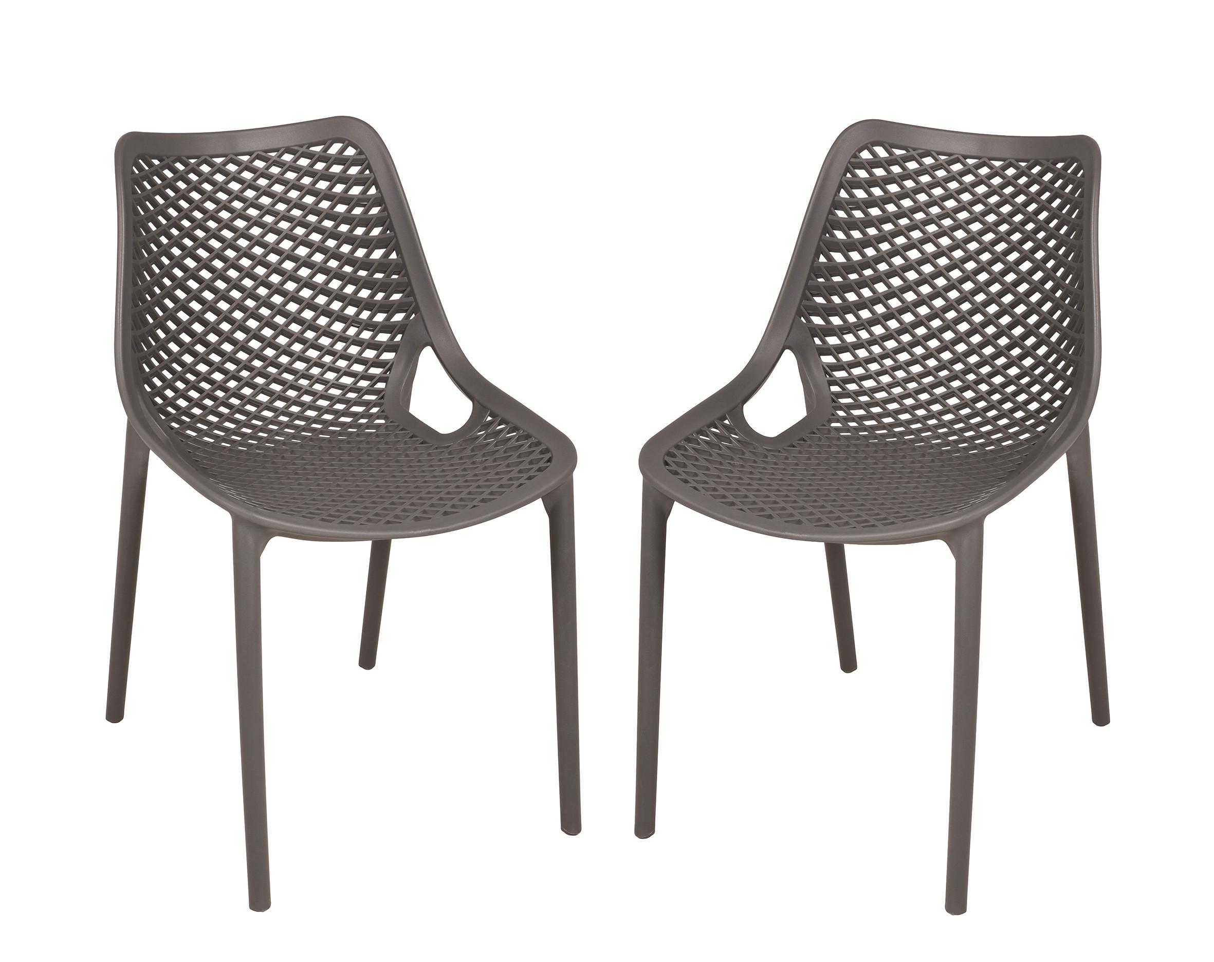 Gartenstuhl-Set Teana Anthrazit, 2er-Set - Anthrazit, MODERN, Kunststoff (50/83/60cm) - Gardenson