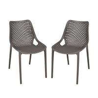 Gartenstuhl-Set Teana Anthrazit, 2er-Set - Anthrazit, MODERN, Kunststoff (50/83/60cm) - Gardenson
