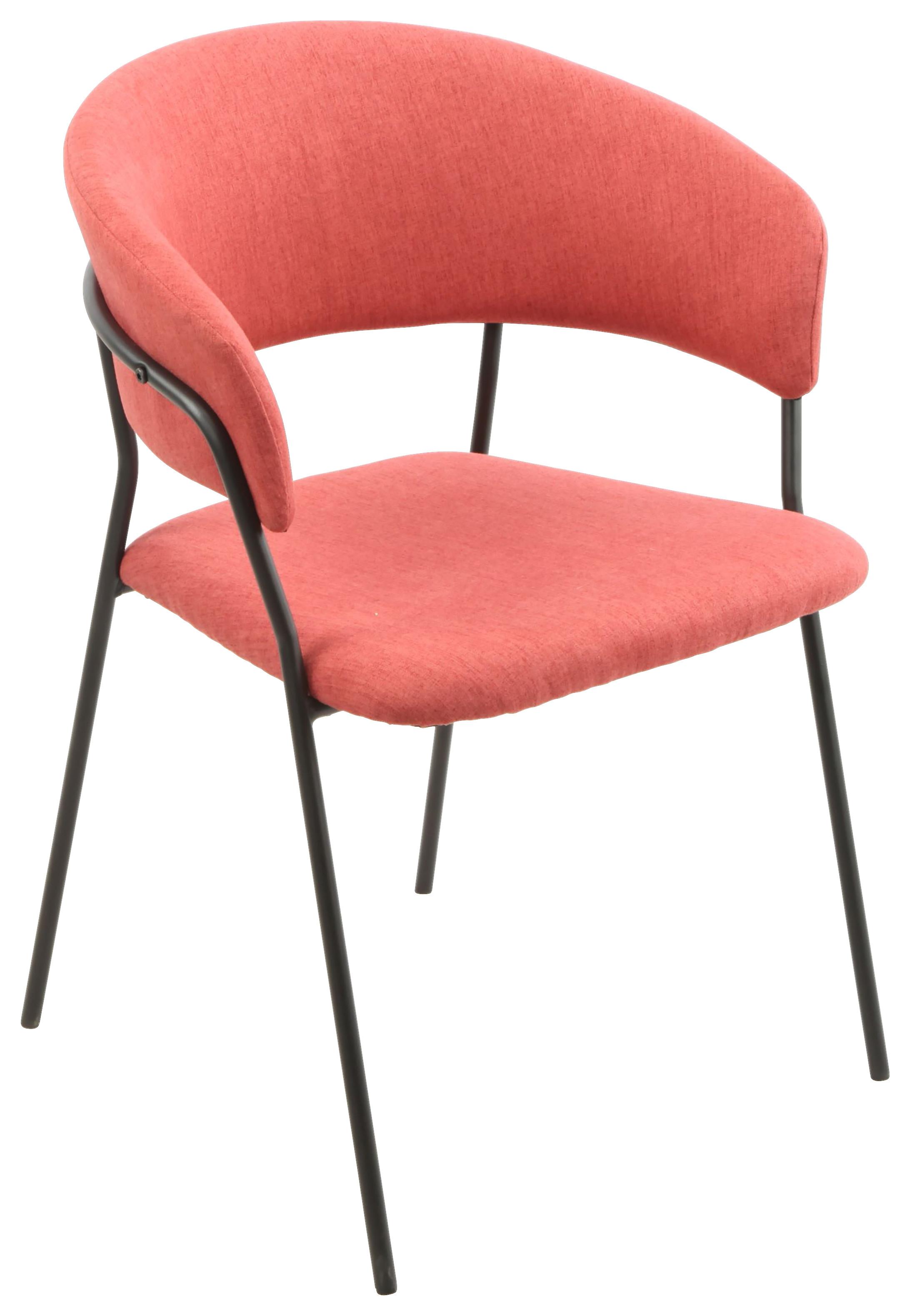 Armlehnstuhl Alice in Terra cotta - Terracotta/Schwarz, Design, Holz/Textil (53/80/59cm) - Mömax