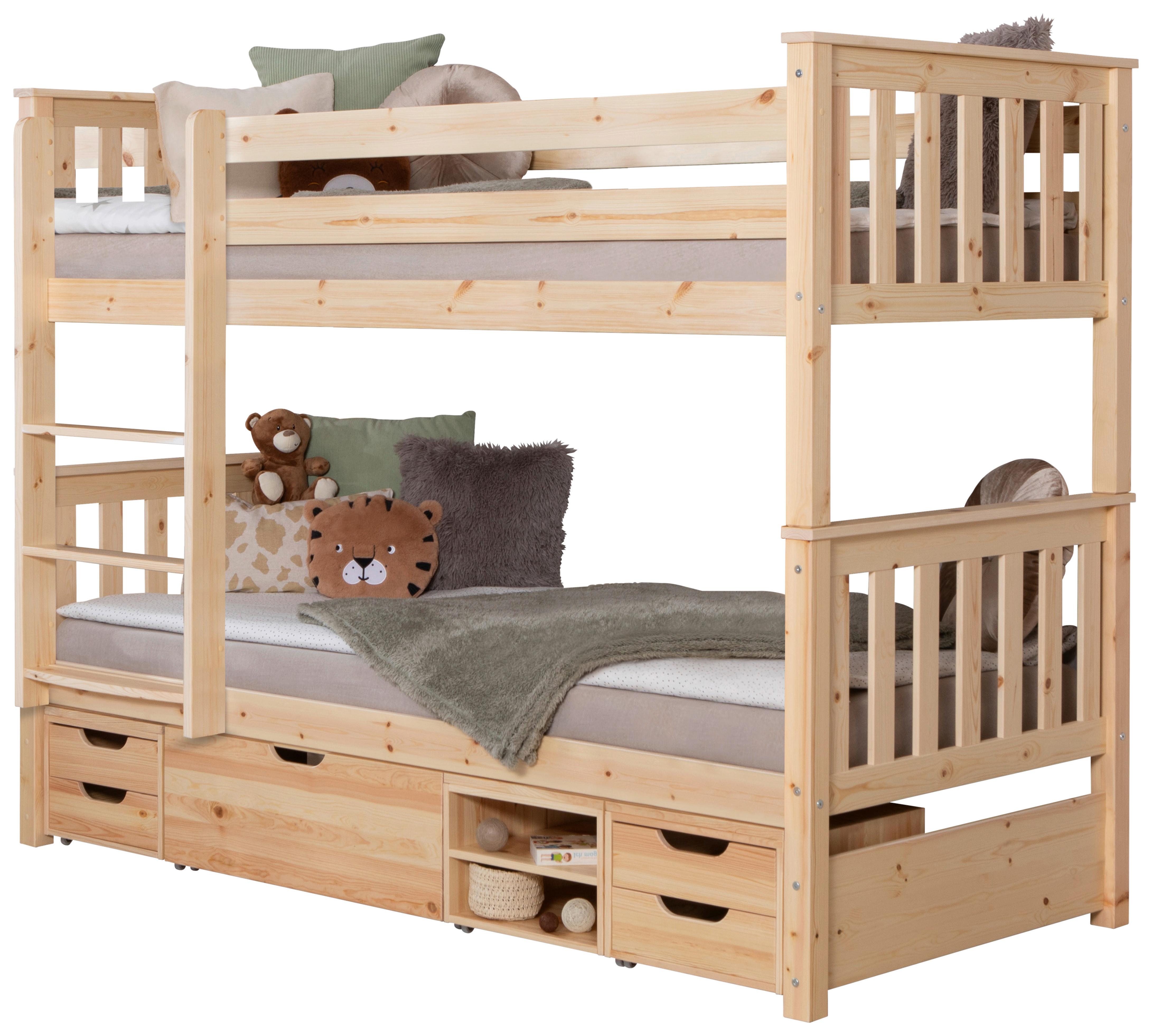 Etagenbett Holz Sammy ca. 90x200 cm - Naturfarben, MODERN, Holz (90/200cm) - Livetastic