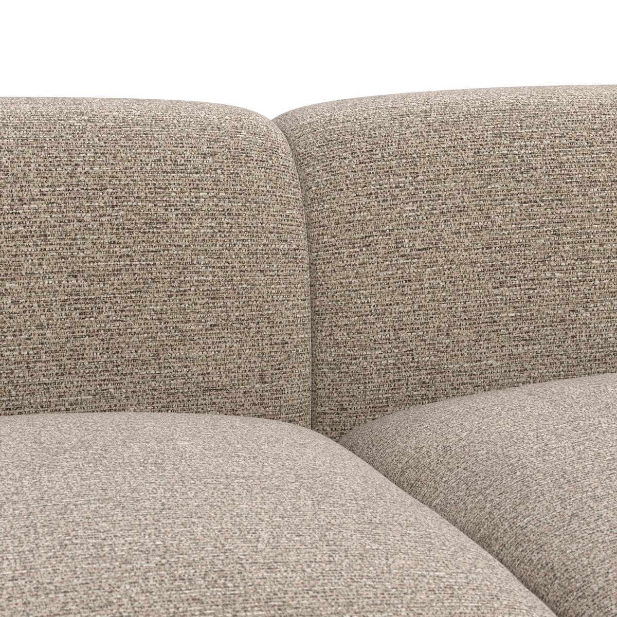 Wohnlandschaft Marlo Chenille Braun - Schwarz/Braun, MODERN, Holz/Kunststoff (263/66/162cm) - Bessagi Home