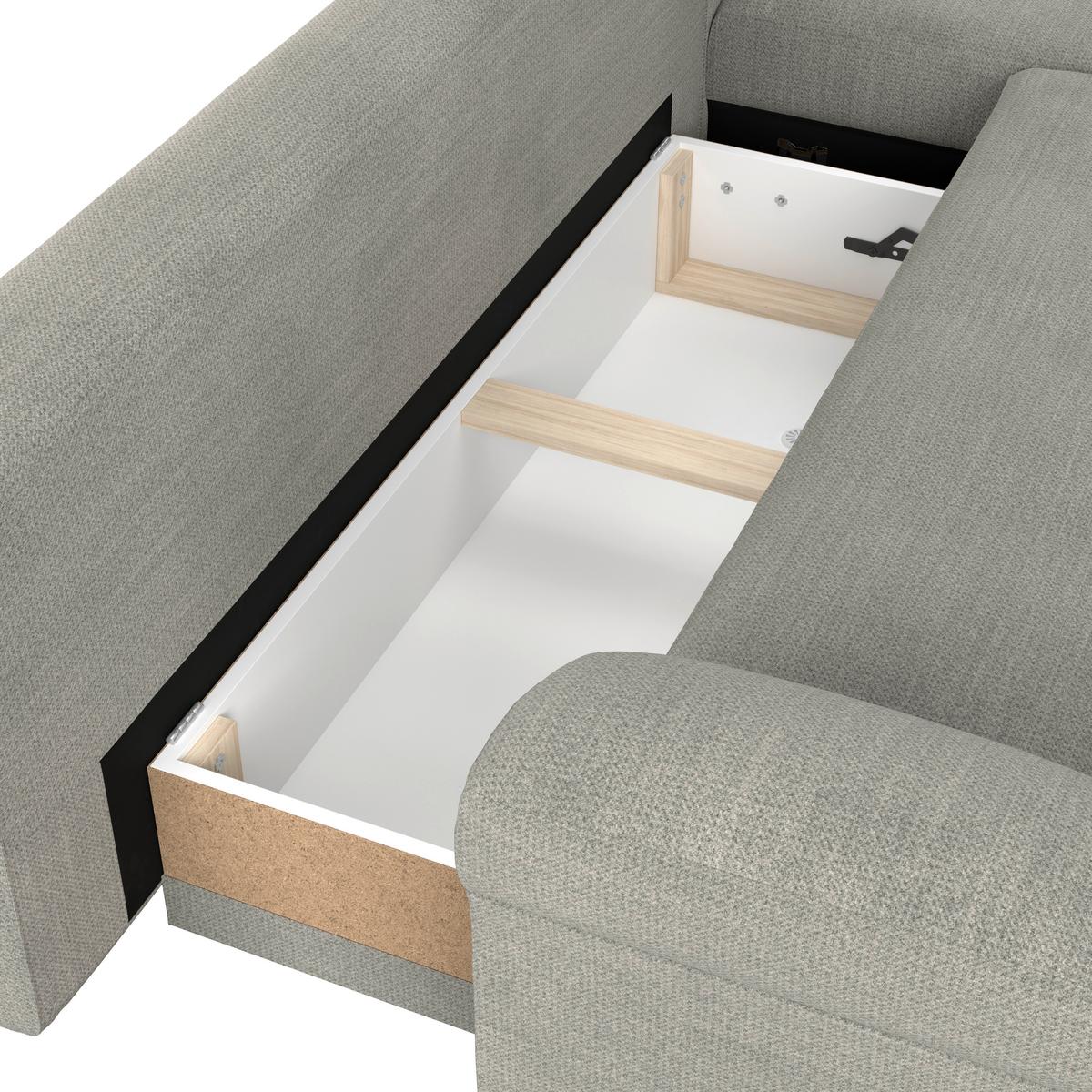Kutna Garnitura Mendoza - siva/crna, Konvencionalno, tekstil (309/197cm) - Modern Living