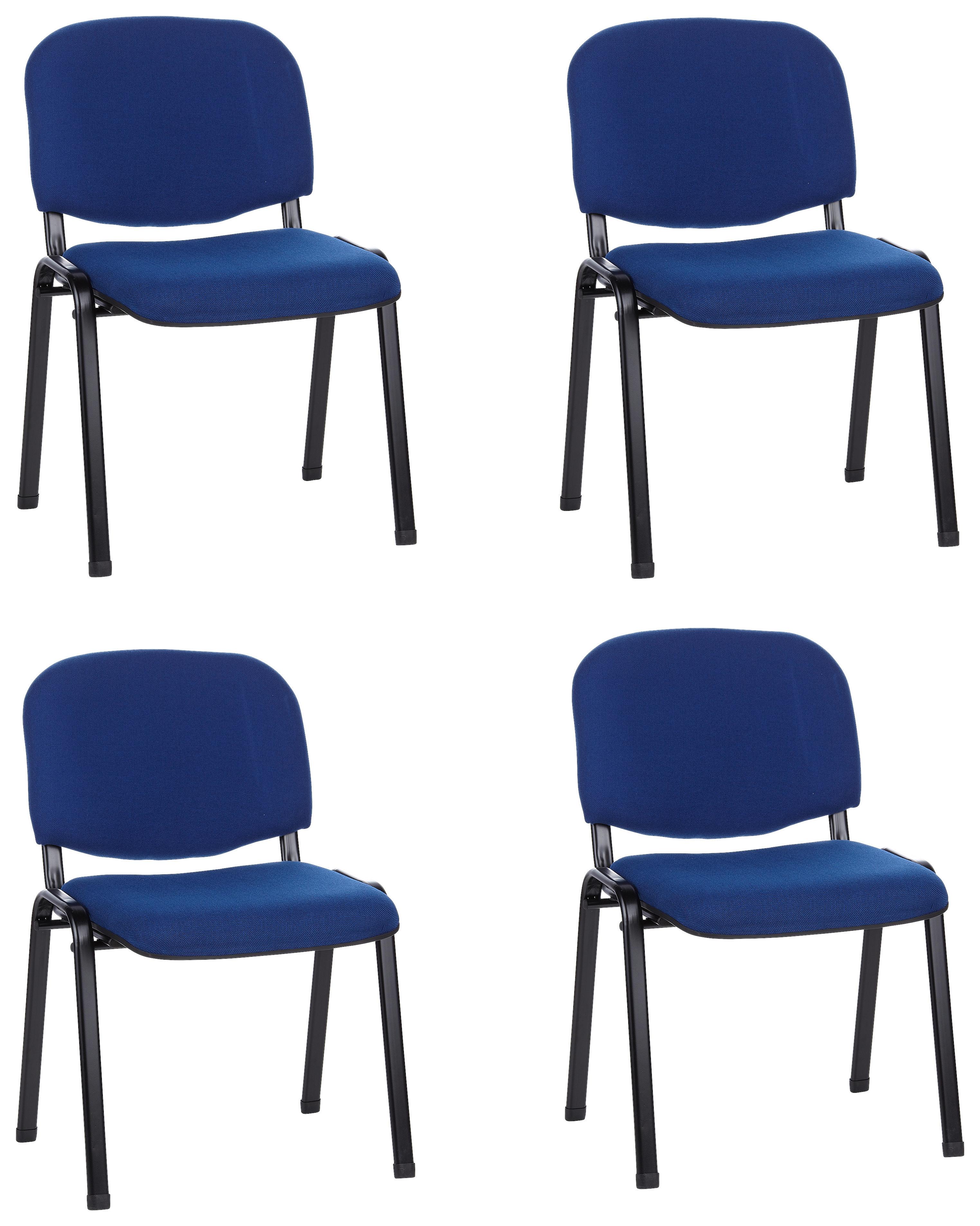 Set Konferenčnih Stolov Xt 600, Modra, 4-Delni - modra/črna, Basics, kovina/tekstil (58/84/48cm) - MID.YOU