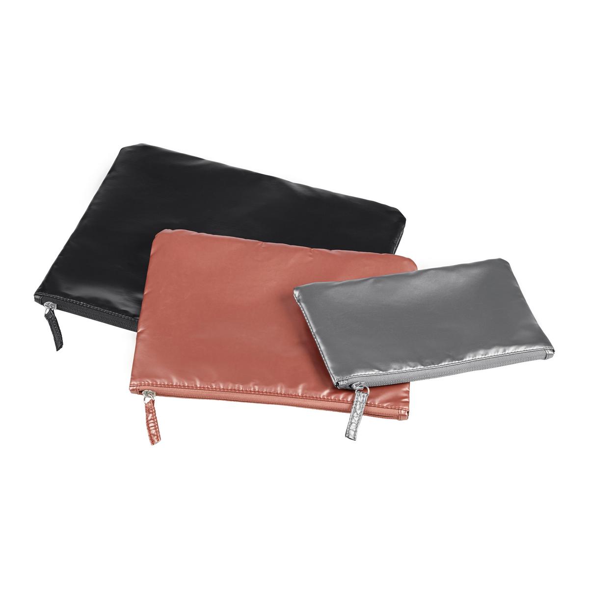 Kosmetiktaschenset Aleksandra 3-teilig - Silberfarben/Roségold, MODERN, Kunststoff - Mömax