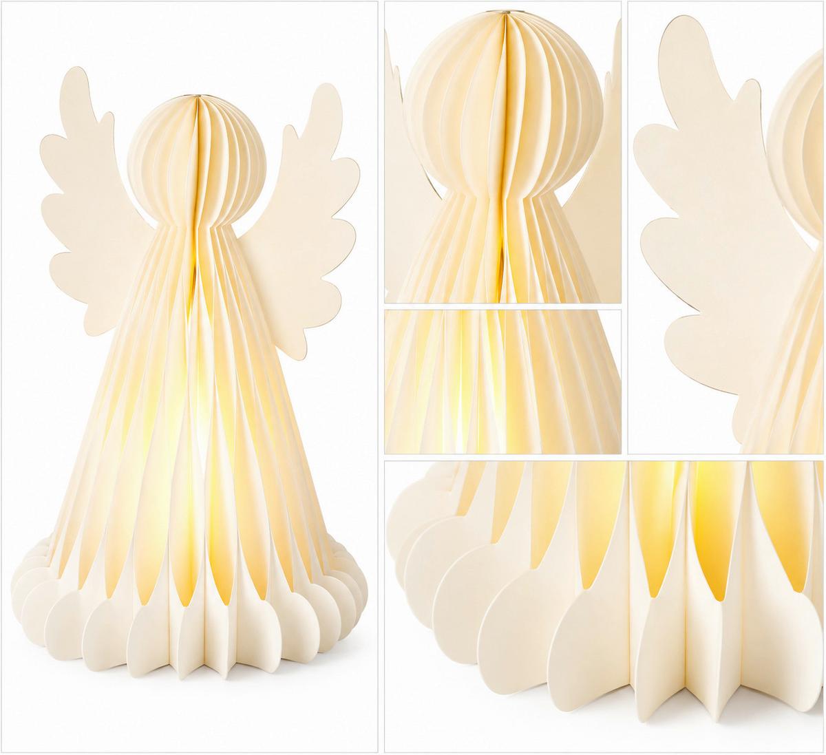 LED-Dekoleuchte Ida Weiß - Weiß, MODERN, Papier (18/5.5/51cm)