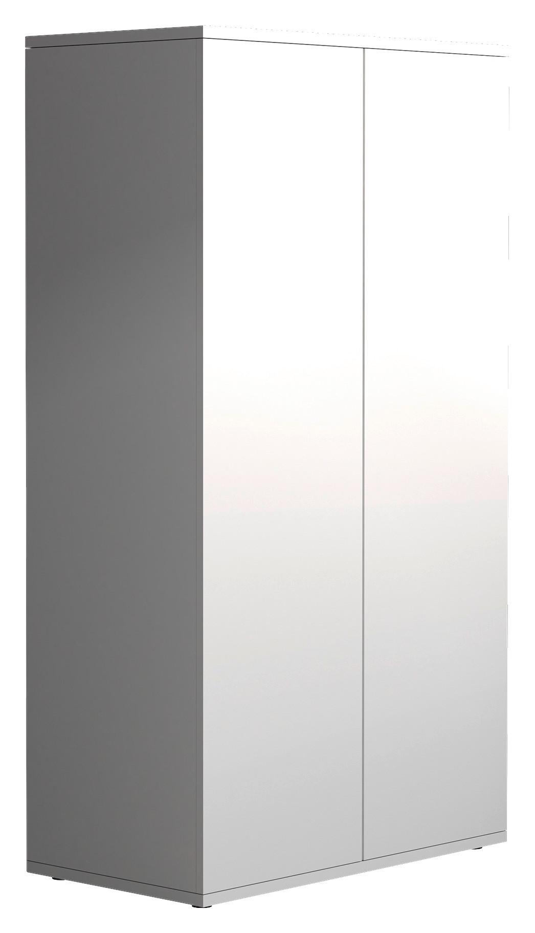 Kommode DALOSA Weiß ca. 60x108x32 cm - Anthrazit/Weiß, MODERN, Holzwerkstoff/Kunststoff (60/108/32cm) - MID.YOU