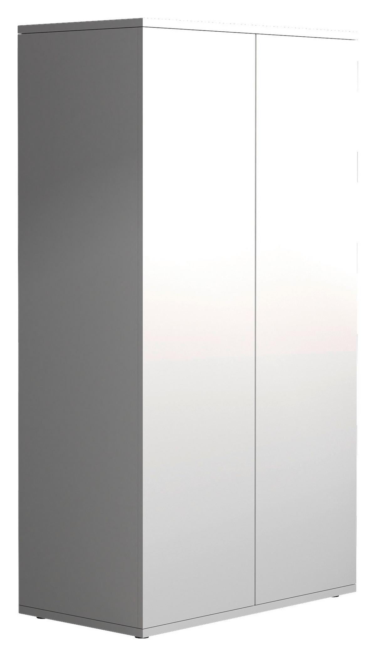 Komoda Dalosa, Bela - bela/antracit, Moderno, umetna masa/leseni material (60/108/32cm) - MID.YOU