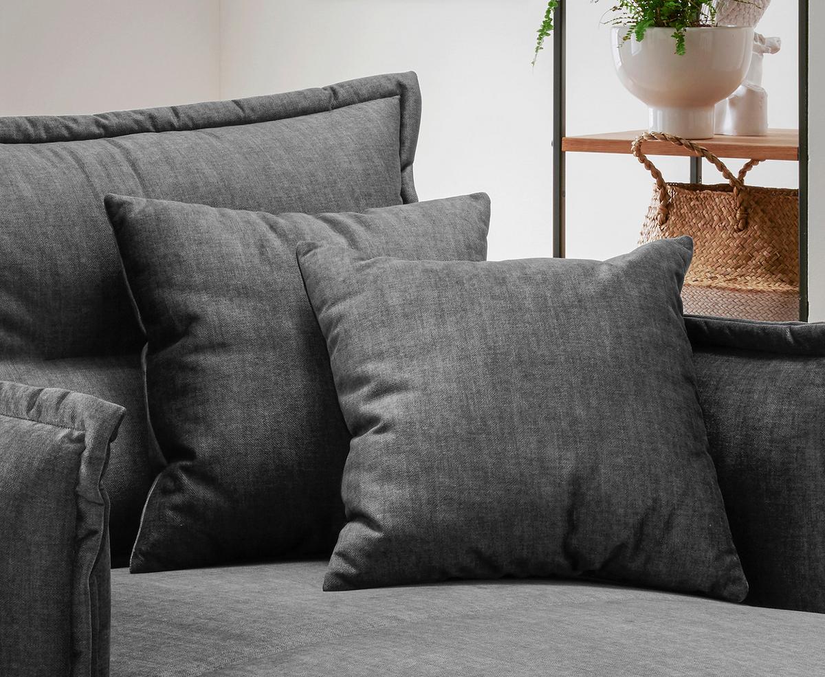 Relaxsessel Lava Grau Velours - Schwarz/Grau, MODERN, Textil/Metall (111/101/167cm) - Livetastic