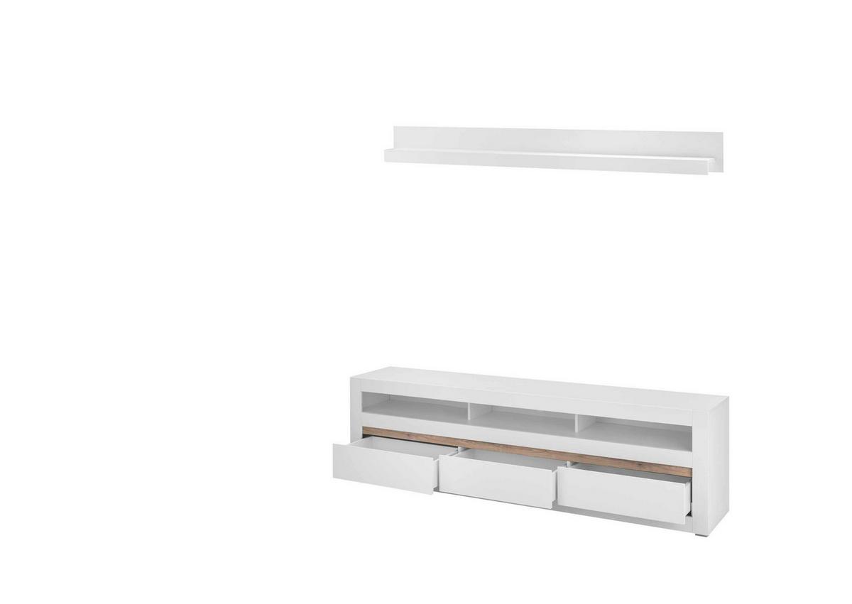 WOHNWAND CHESTER - Eichefarben/Silberfarben, Design, Holzwerkstoff/Kunststoff (217/170/42cm) - MID.YOU