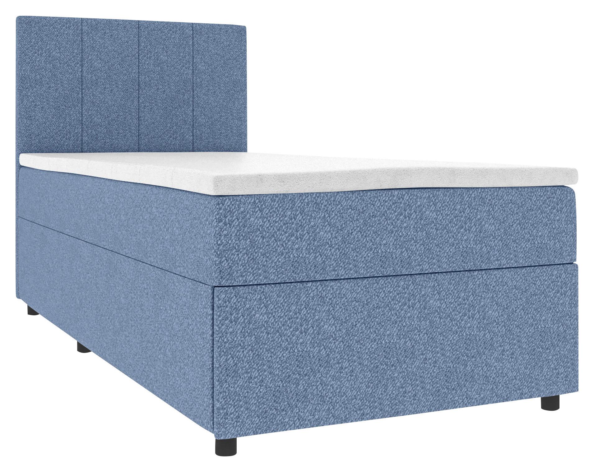 Boxbett Odin Blau ca. 90x200cm - Blau/Schwarz, KONVENTIONELL, Kunststoff/Textil (90/200cm) - Based