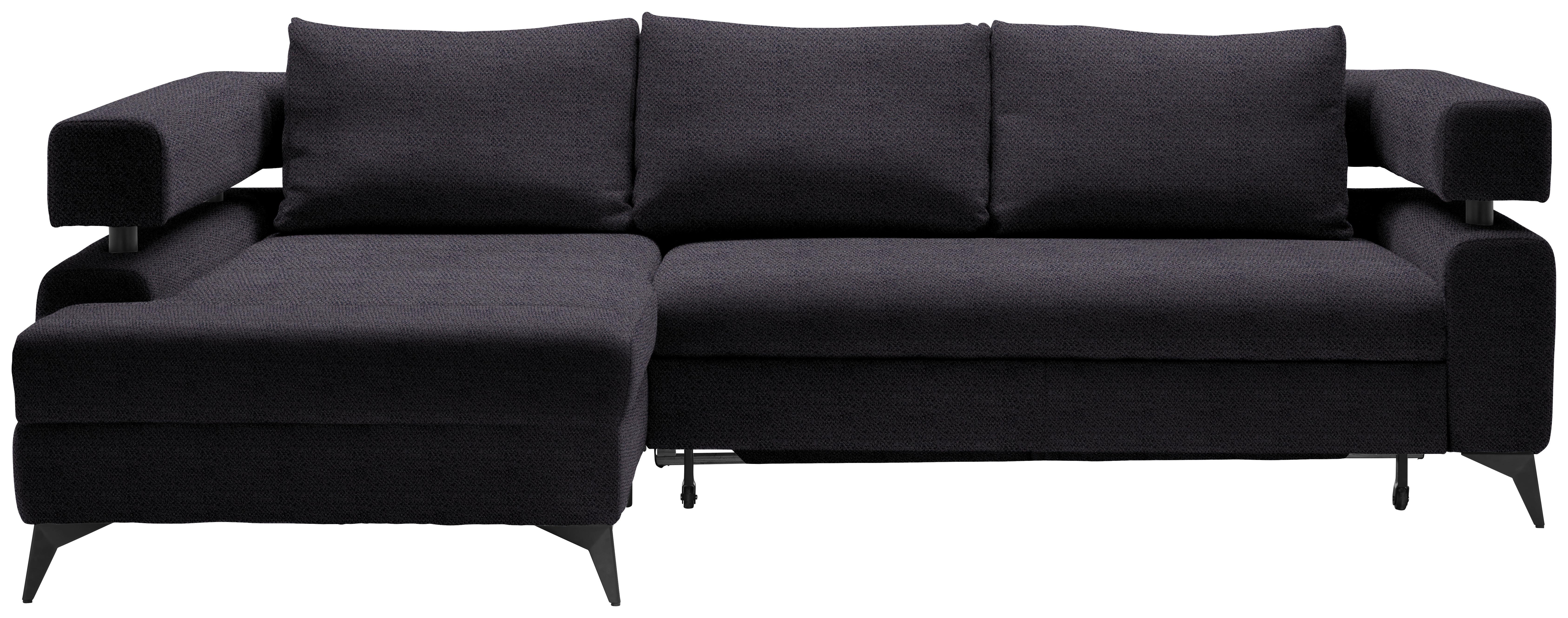 Kutna Garnitura Rosalie - crna, Konvencionalno, tekstil/metal (184/265cm) - Modern Living