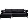 Kutna Garnitura Rosalie - crna, Konvencionalno, tekstil/metal (184/265cm) - Modern Living