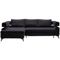 Kutna Garnitura Rosalie - crna, Konvencionalno, tekstil/metal (184/265cm) - Modern Living