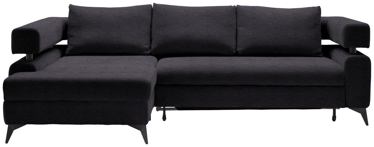 Kutna Garnitura Rosalie - crna, Konvencionalno, tekstil/metal (184/265cm) - Modern Living